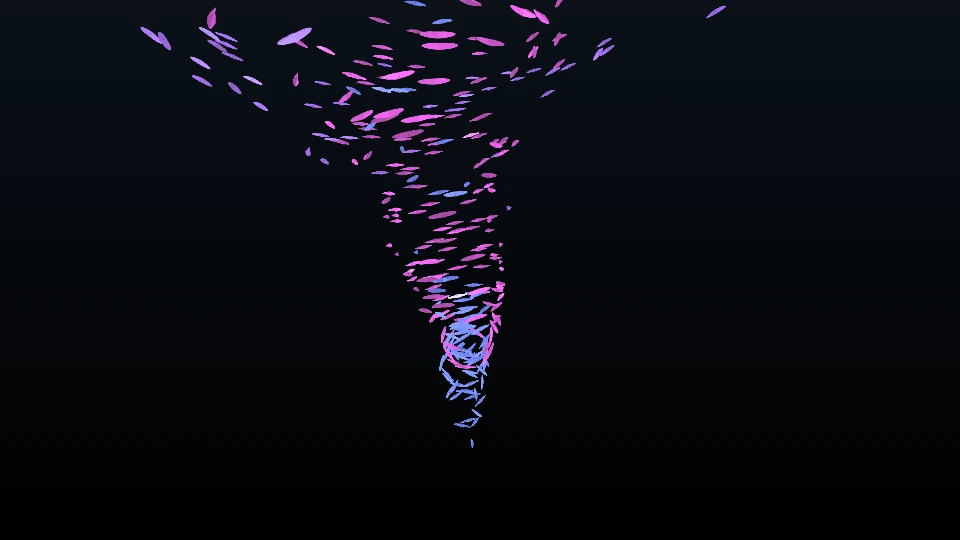 Really Slick Cyclone rendered entirely with retained HTML and CSS using PolyCSS.