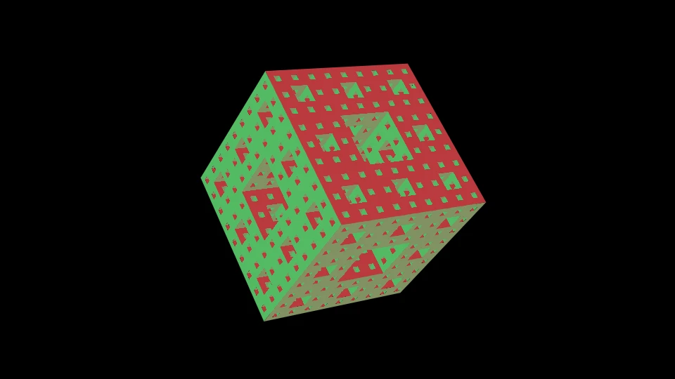Menger rendered entirely with HTML and CSS using PolyCSS.