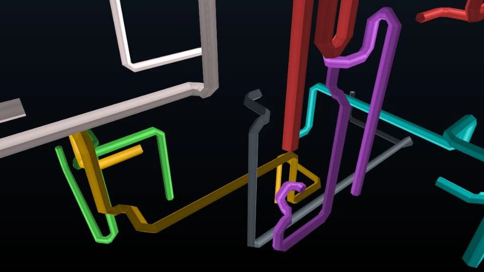 CSS Pipes rendered entirely with HTML and CSS using PolyCSS.