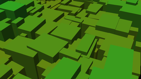 XScreenSaver Cityflow rendered with 200 retained HTML and CSS boxes using PolyCSS.