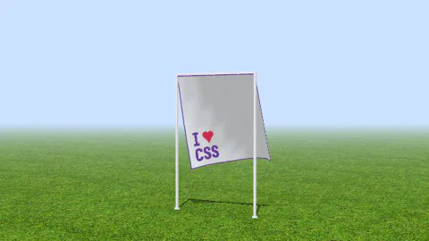 The Three.js cloth simulation rendered entirely with HTML and CSS using PolyCSS.