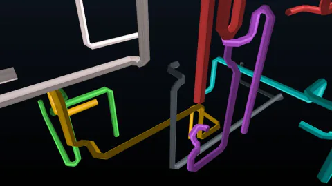 CSS Pipes rendered entirely with HTML and CSS using PolyCSS.